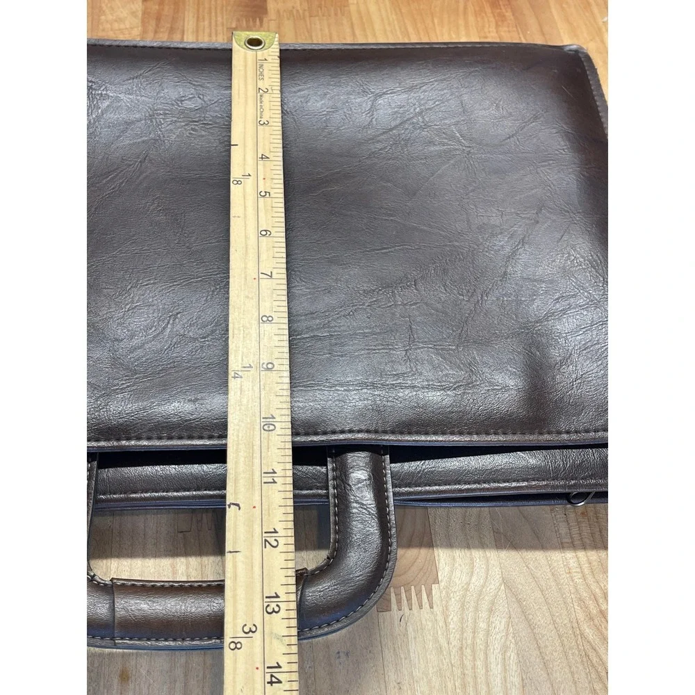 Vintage Hazel USA Dark Brown Faux Leather Briefcase Attache Portfolio Bag